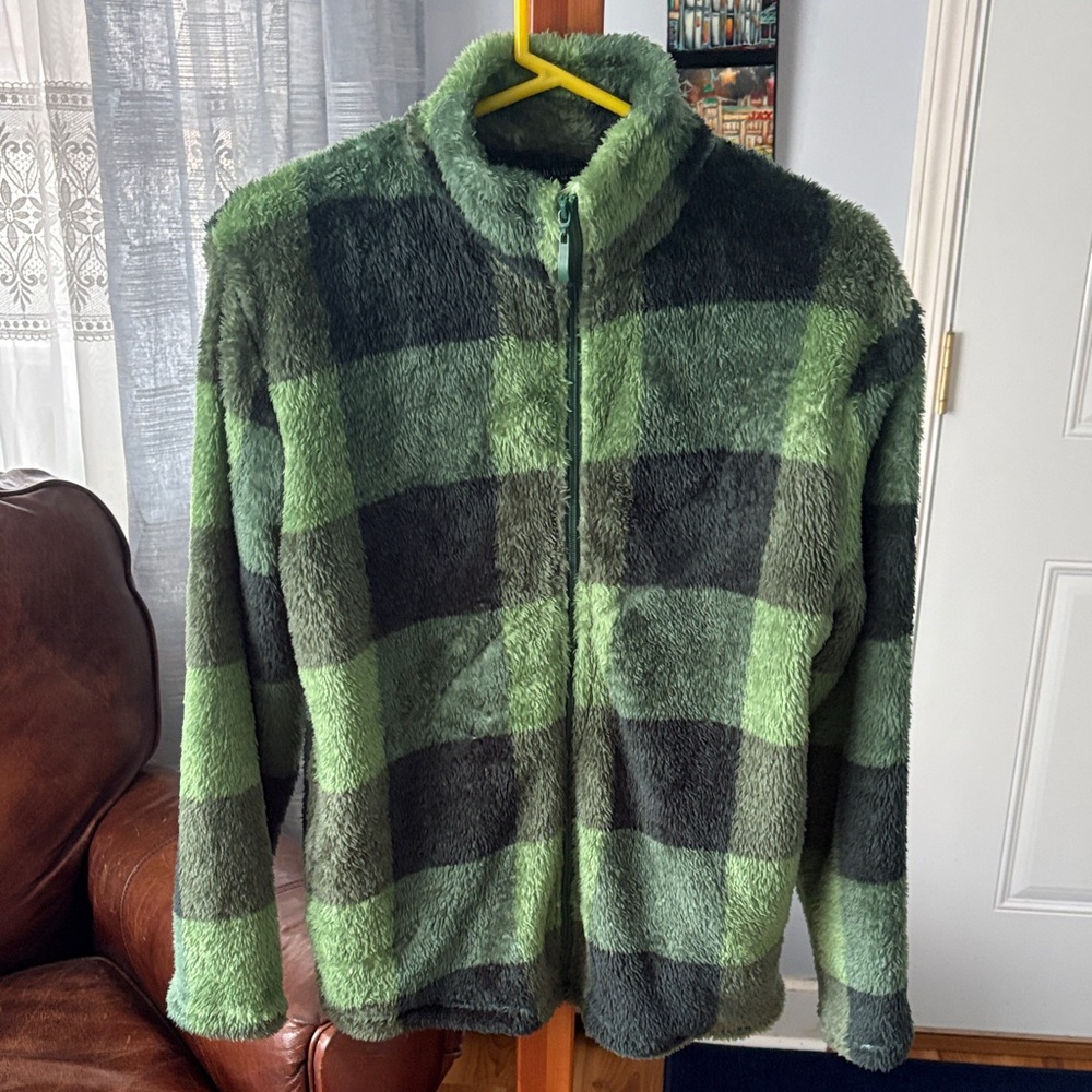 Cozy Green and Black Plaid Utility Jacket